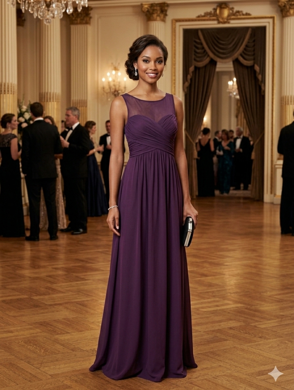David's Bridal dress sz 2 purple maxi